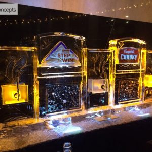 3 Spout Craft Beer Server with Logos Ice Carving