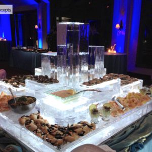 City Scape Tower Seafood Server Ice Sculpture