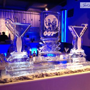 Custom 007 Martini Display Ice Carving