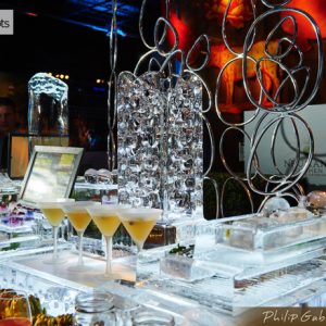 Multi Level Specialty Drink Display Ice Carving