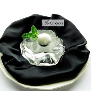 Rough Round Sorbet Server Ice Dish
