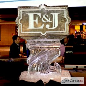 Wedding Initial Vodka Luge Ice Carving